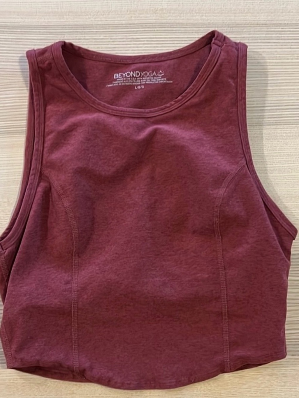 Beyond Yoga Wine Cropped Muscle Tank